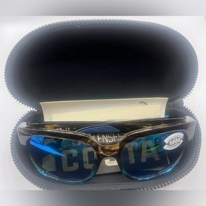 Authentic Waterwoman 2 Shiny Wahoo Blue Mirror Glass Polarized Sunglasses